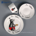 Rabbit Design Hand Painting Hotel Used Ceramic Tableware